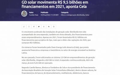 GD solar movimenta R$ 9,5 bilhões em financiamentos em 2021, aponta Cela