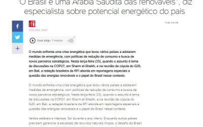 O Brasil é uma Arábia Saudita das renováveis, diz especialista sobre potencial energético do país.