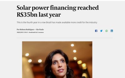 Solar power financing reached R$35bn last year
