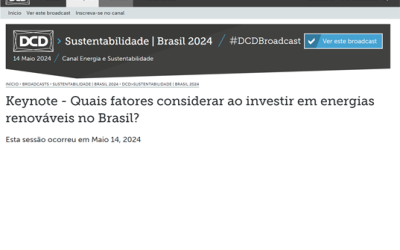 Keynote – Quais fatores considerar ao investir em energias renováveis no Brasil?